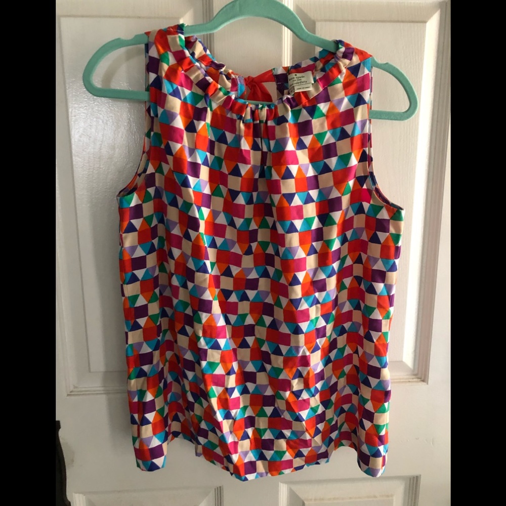 Kate Spade geometric print top sleeveless M